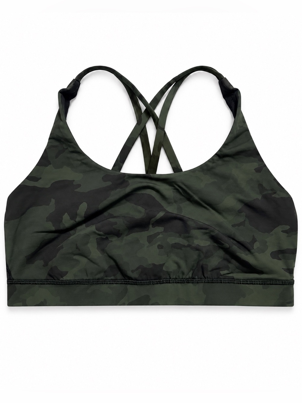 lululemon athletica Green Camo Strappy Sports Bra